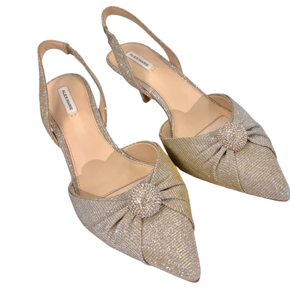 NWOB $89 Alex Marie
Allyn Shimmer Rhinestone Ornament Slingback Dress Pumps - Picture 5 of 6
